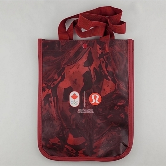 Lululemon 5 Reusable Collectible Carryall Totes White Red Beige Burgundy Olympic - Picture 13 of 16